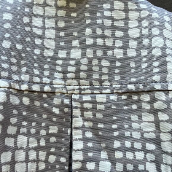 J. CREW GEO PRINT CROPPED COCKTAIL JACKET GRAY IVORY RUFFLED COLLAR BLAZER XS-S* - Picture 13 of 16